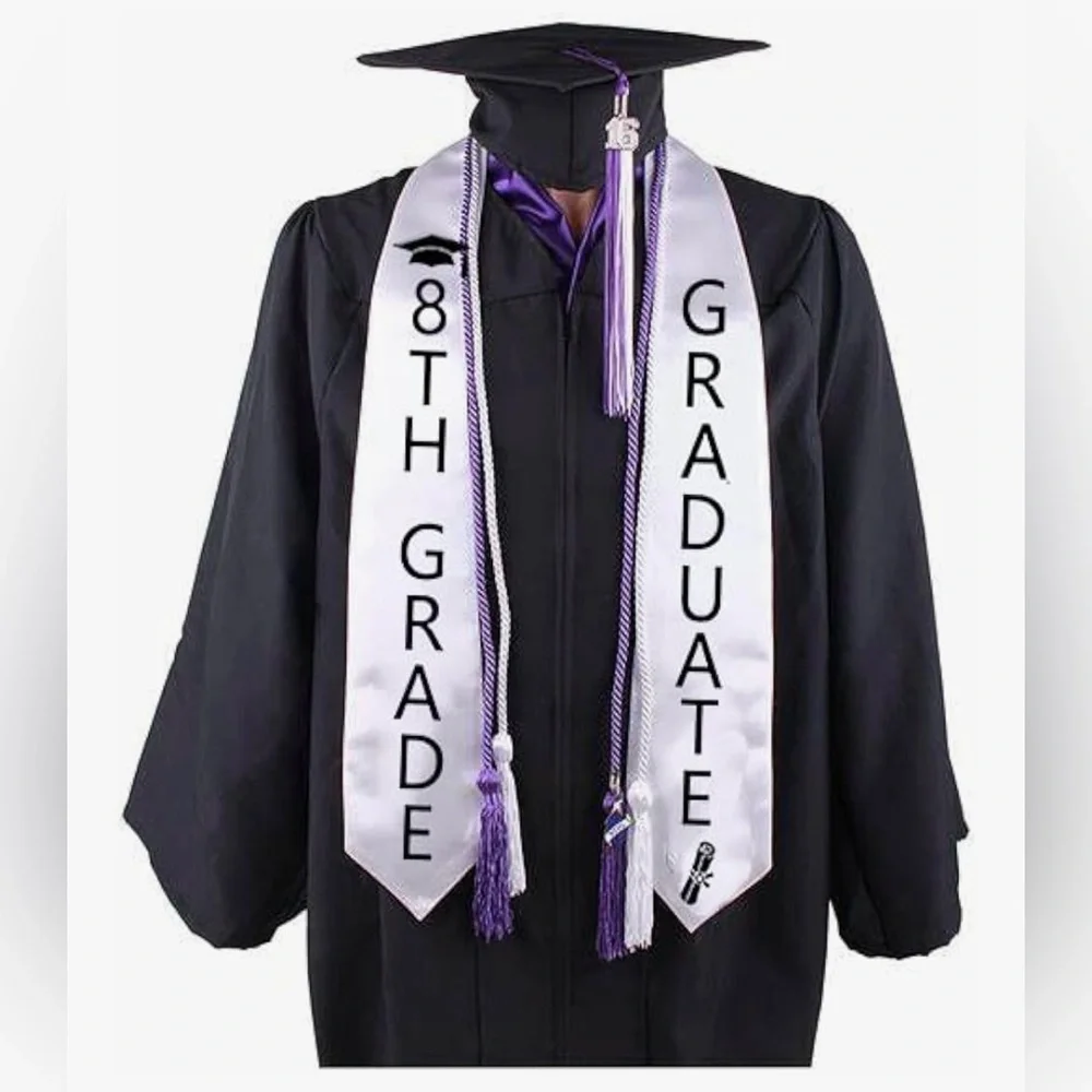 8th Grade Graduate White Sash
